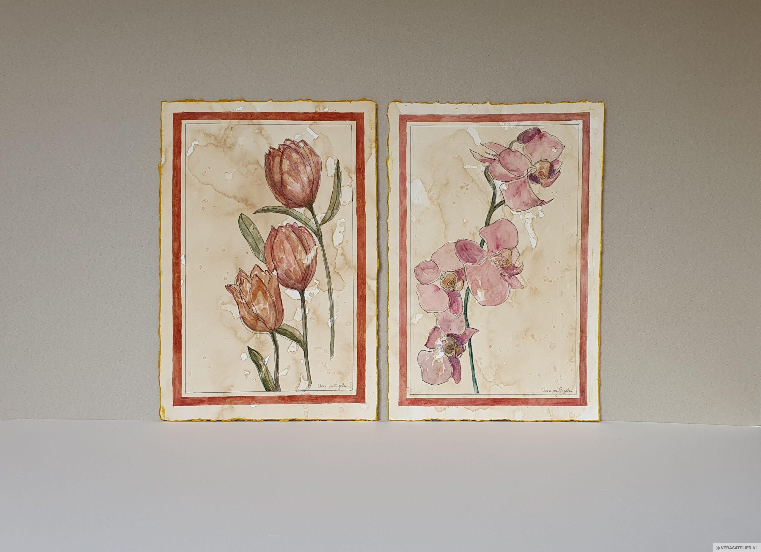 Tulpen collage en Orchidee collage